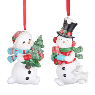 Pre-Order Merry Snowman Happy Snow Couple Ornament
