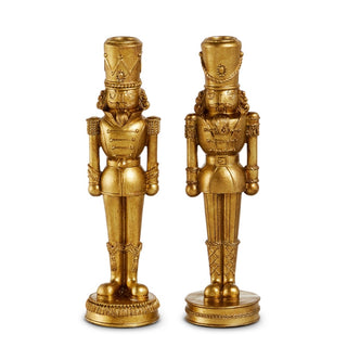 Pre-Order Antique Gold Nutcracker Candlesticks Set