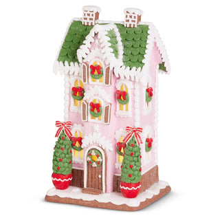 Pre-Order Pink and Green Lighted Gingerbread Cottage 4616394