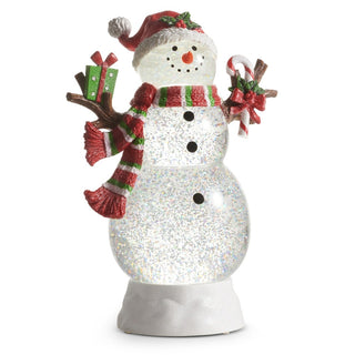 Pre-Order Lighted Swirling Glitter Water Snowman w Peppermint Gift 4619251