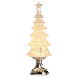 Pre-Order Lighted Silver Swirling Glitter Tree w Star 4619259