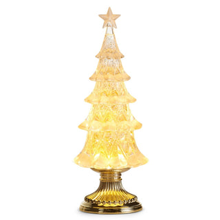 Pre-Order 12.75" Lighted Gold Swirling Glitter Tree 4619275