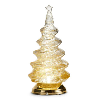 Pre-Order 12" Lighted Gold Spiral Swirling Glitter Water Tree 4619279
