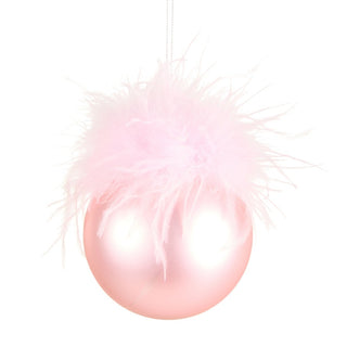Pre-Order Pink Feather Top Ball Ornament 4616414
