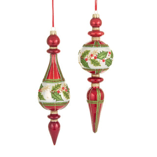 Pre-Order Plaid Holly Berry Drop Ornament Set 4623006