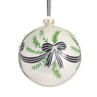 Pre-Order 6" Black Bow Bunting Ball Ornament 4623035