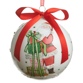 Pre-Order Glass Magical Delivery Santa Ball Ornament 4624864