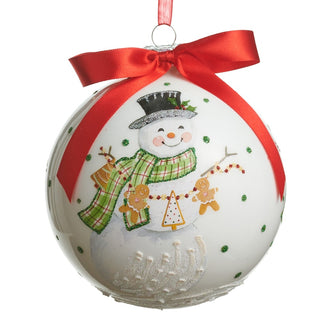 Pre-Order Glass Snowman Gingerbread Baking Ball Ornament 4624865