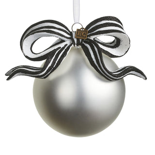 Pre-Order Eric Cortina Black and White Stripe Bow Ribbon Ball Ornament 4624919