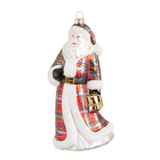Pre-Order Plaid Holly Santa Ornament 4624932