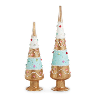 Pre-Order Glass Blue Gingerbread Trees Set 4625077