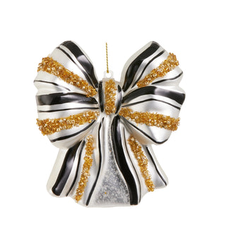 Pre-Order Black and Gold Sequin Bow Ornament 4652886