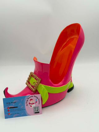 Pink Halloween Witch Shoe Wine Holder 29-30171 Ghoulish Goodies