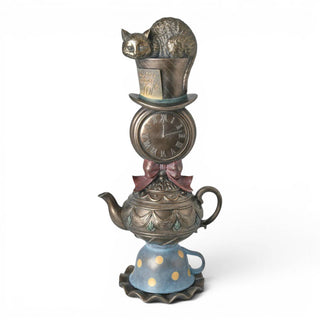 Pre-Order Alice in Wonderland Bronze Cheshire Cat on Teacups 29-30855