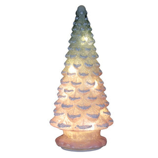 14" Lit Pink Glass Blue Ombre Tabletop Tree 50601