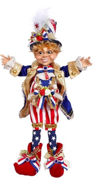 Mark Roberts Patriotic Elf 14.5" Flag Bearer Elfin, Small 51-44542