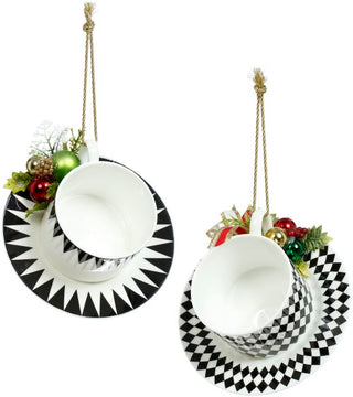 Whimsical Plate with Cup with Deco Ornament Set 51-58928