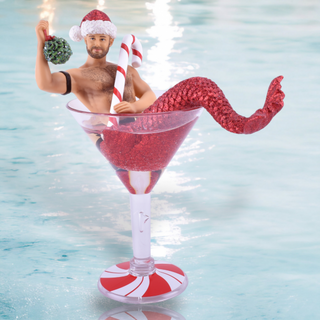 Pre-Order December Diamonds Mistletoe Santa Martini Merman Christmas Ornament 55-55140