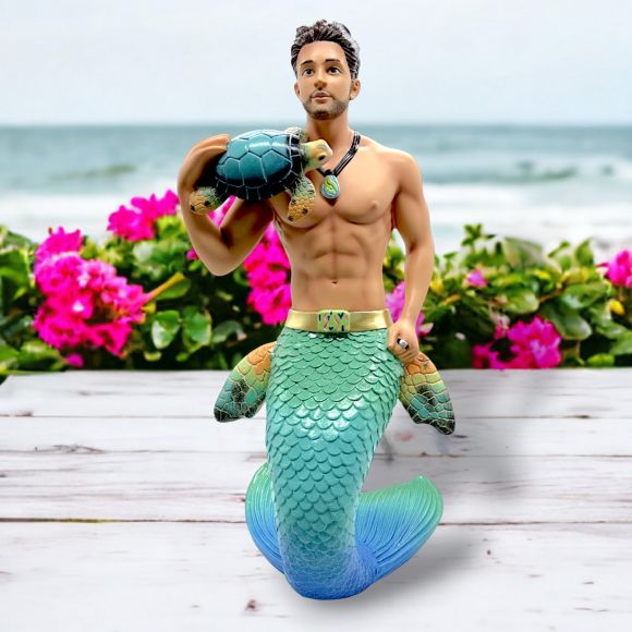December Diamonds Coastal Merman Turtle Time Display 55-55488 – The ...