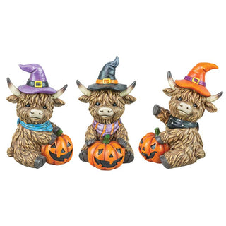 Pre-Order 5" Witchy Halloween Highland Cow Set Tabletop Figurine 55160