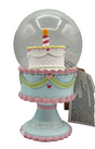 Pastel Tiered Cake Bakery LED Light Up SnowGlobe Water Globe Pastel Christmas