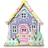 Purple Easter Gingerbread House Light Up