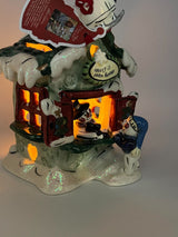 Blue Sky Clayworks “Frosty's Skate Rentals” Christmas Candle Tea Light House