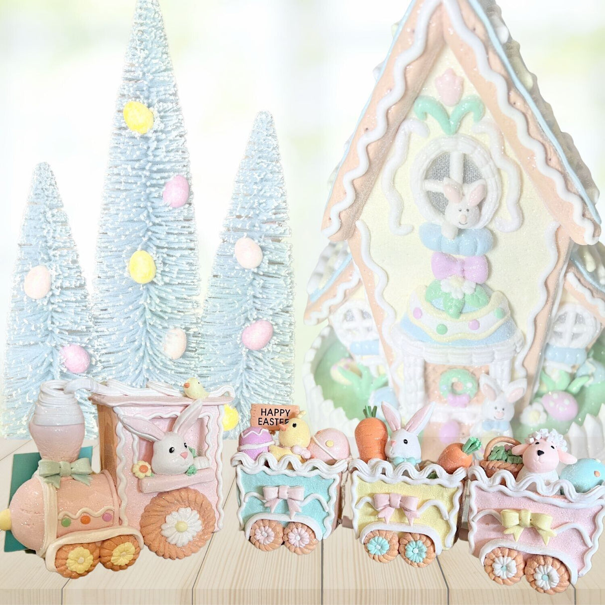 Pastel Easter Sugared Gingerbread Train