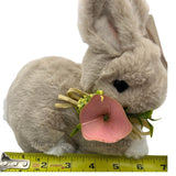 Bella Lux Easter Faux Fur Shelf Sitter Bunny Rabbit Wood Chip Flower E21