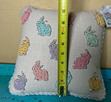 Bunny Boulevard Beaded Easter Bunny Rabbit Throw Pillow Farmhouse Decor NWT