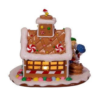 Kurt Adler Peanuts LED Lighted Gingerbread House Snoopy Charlie Brown