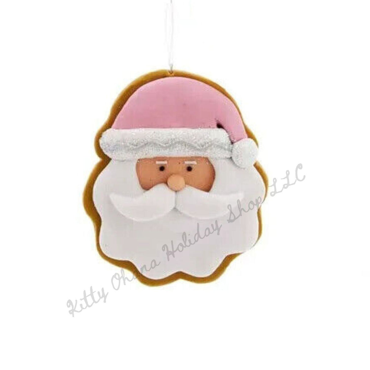 Kurt Adler Pink Frosted Embellished Santa Face Cookie Ornament TikTok  K3