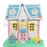 Easter Gingerbread House Light Up Bunny Rabbit white Tabletop Decor 8 in 28E36