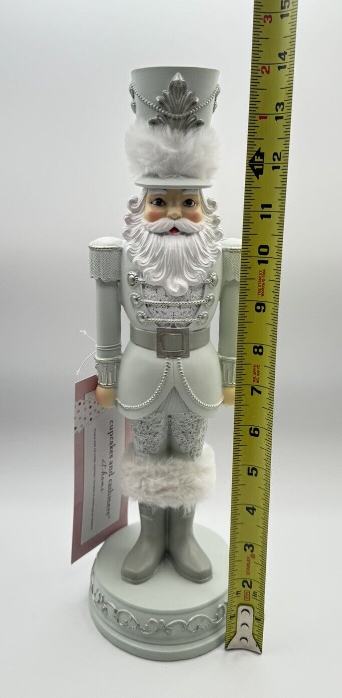 Cupcakes & Cashmere Silver NUTCRACKER Christmas 14" SOLDIER Figurine New NWT