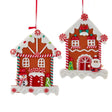 Kurt Adler Snowman Santa Flat Gingerbread House Ornament Set K27