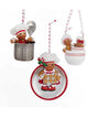 Kurt Adler Gingerbread in Cup Ornaments Bakers Cooks Christmas Set K17