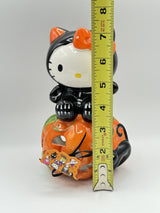 Blue Sky Clayworks Hello Kitty Skeleton Halloween Tea Light Pumpkin