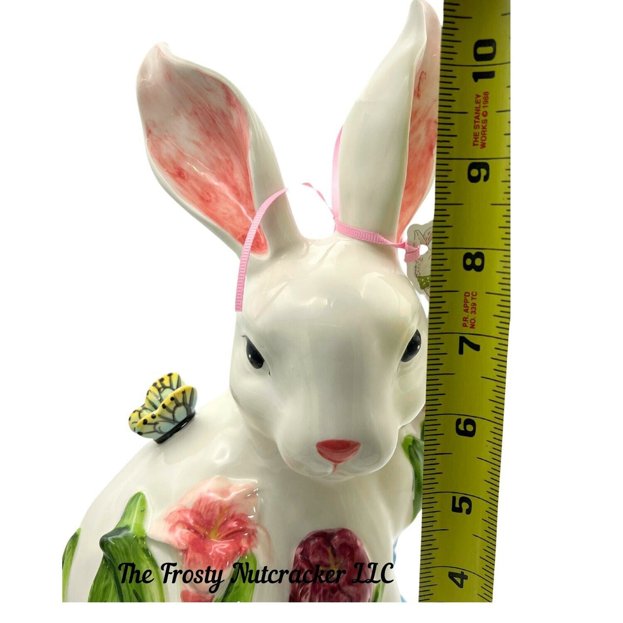 Blue Sky Easter Bunny Butterfly Ceramic Decor Table Top Mantel NEW E12