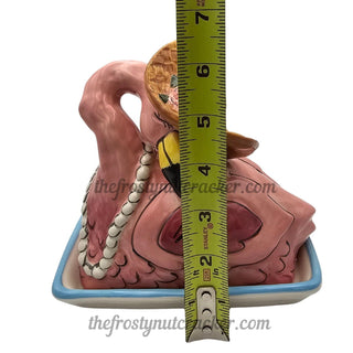Blue Sky Clayworks Ceramic Flamingo Butter Dish