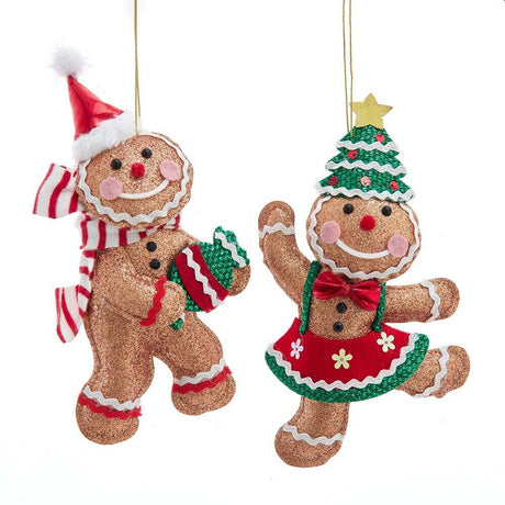 Kurt Adler Holiday party Gingerbread Fabric Ornament Set K66 NEW 2024