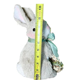 Bella Lux Easter Sisal Green Bow Bunny Rabbit with Basket 2024 10 in E3