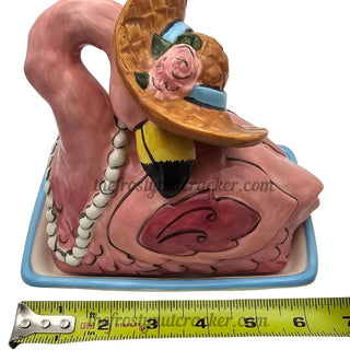 Blue Sky Clayworks Ceramic Flamingo Butter Dish
