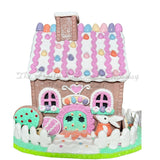 Easter Gingerbread House Light Up Bunny Rabbit Pastel Brown Tabletop 35E35