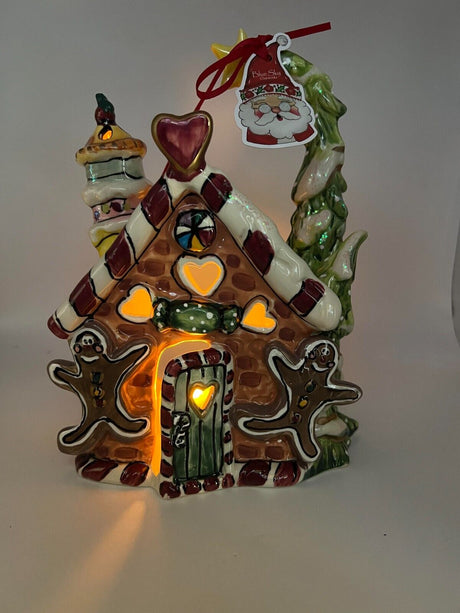 Blue Sky Clayworks “Gingerbread House” Christmas Candle Tea Light House 287H23-1