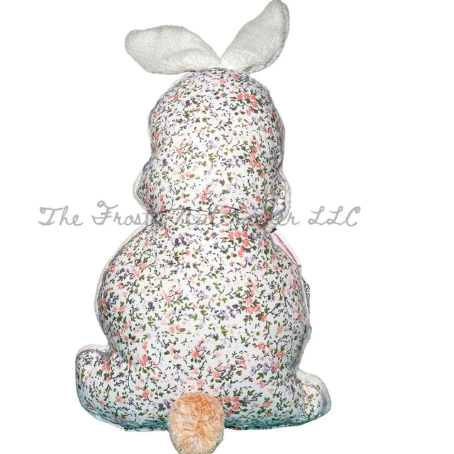 Cottontail Lane Easter White Sherpa Floral Bunny Rabbit Throw Pillow Reversible