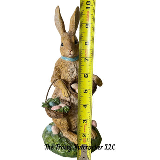 Vintage Brown Rabbit with Basket of Eggs and Blue Bow 4211092