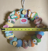 Cottontail Lane Fabric Yarn Easter Egg Butterfly Wall Wreath 2024 E27 Pink Green