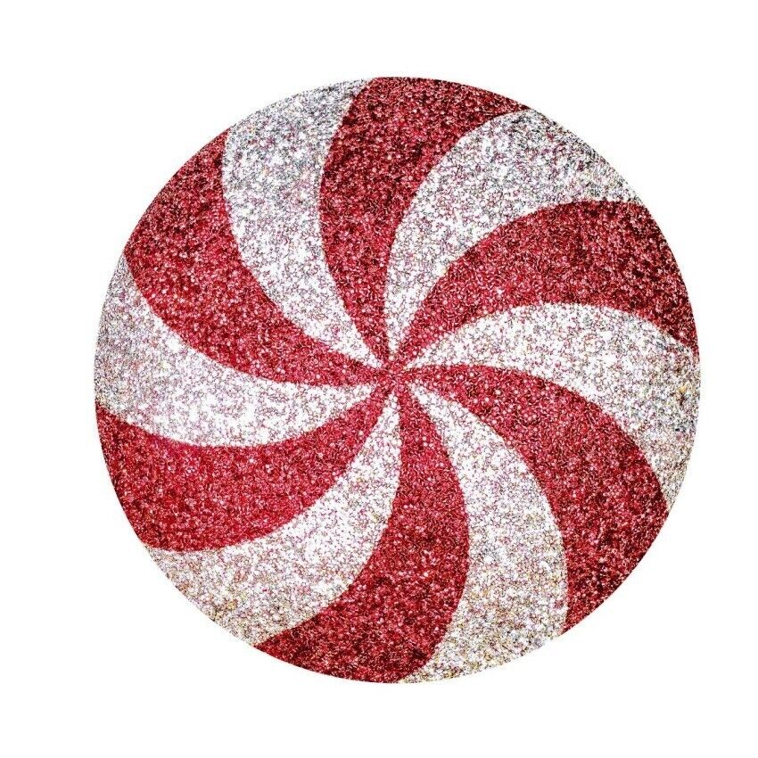 Sparkles Home Luminous Red Peppermint Rhinestone Throw Pillow Holiday 2024 NEW