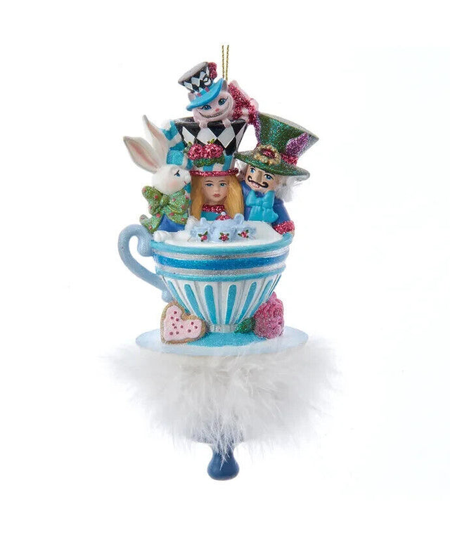 Kurt Adler Christmas Alice In Wonderland Tea Party Ornament New 2023 HAT0006