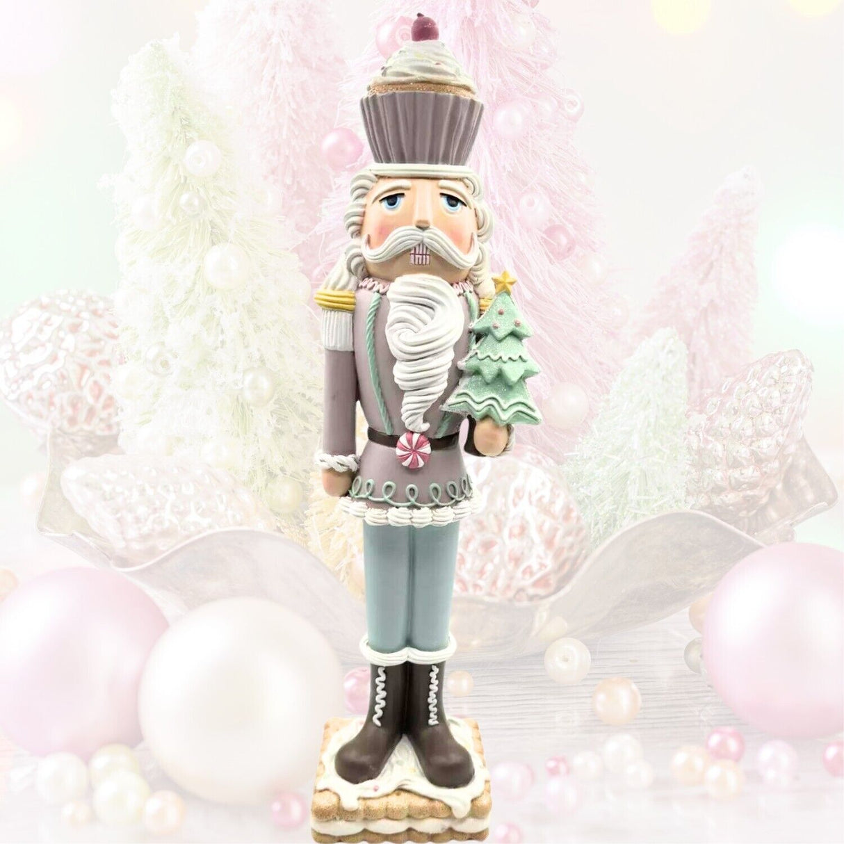 Christmas Pastel Purple 18" NUTCRACKER Decor Cupcake  Tree One Of Kind Custom